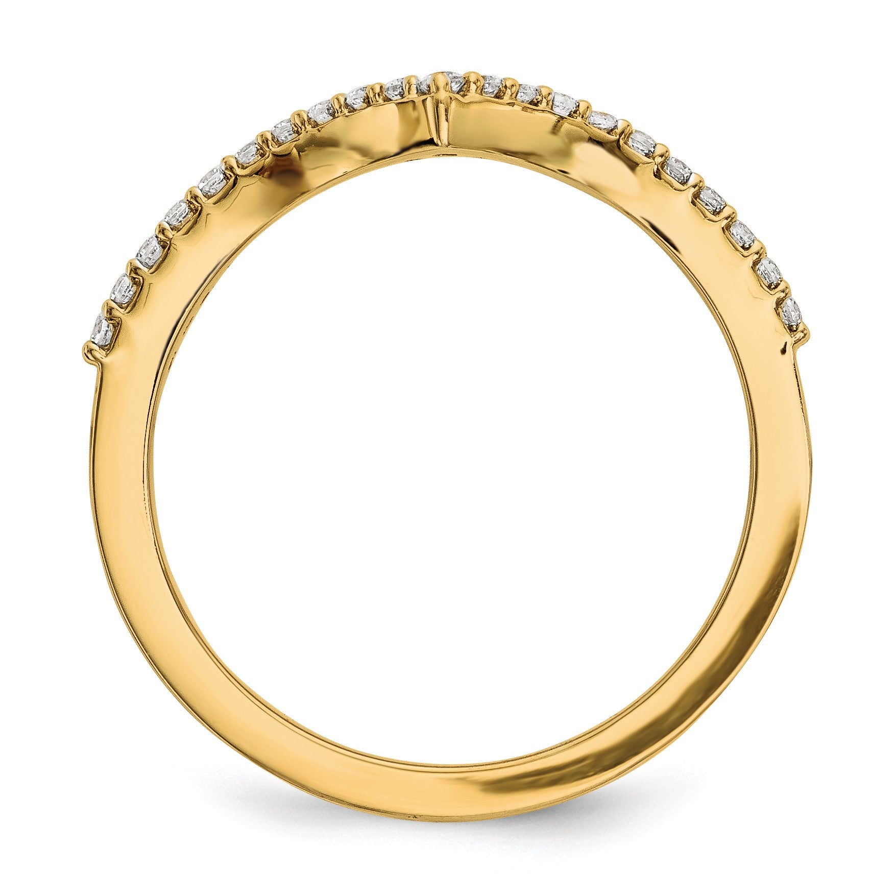 14k 1.5mm 1/6 carat Diamond V-Shape Band