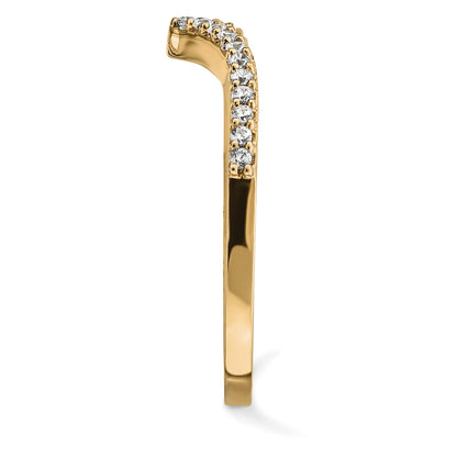 14k 1.5mm 1/6 carat Diamond V-Shape Band