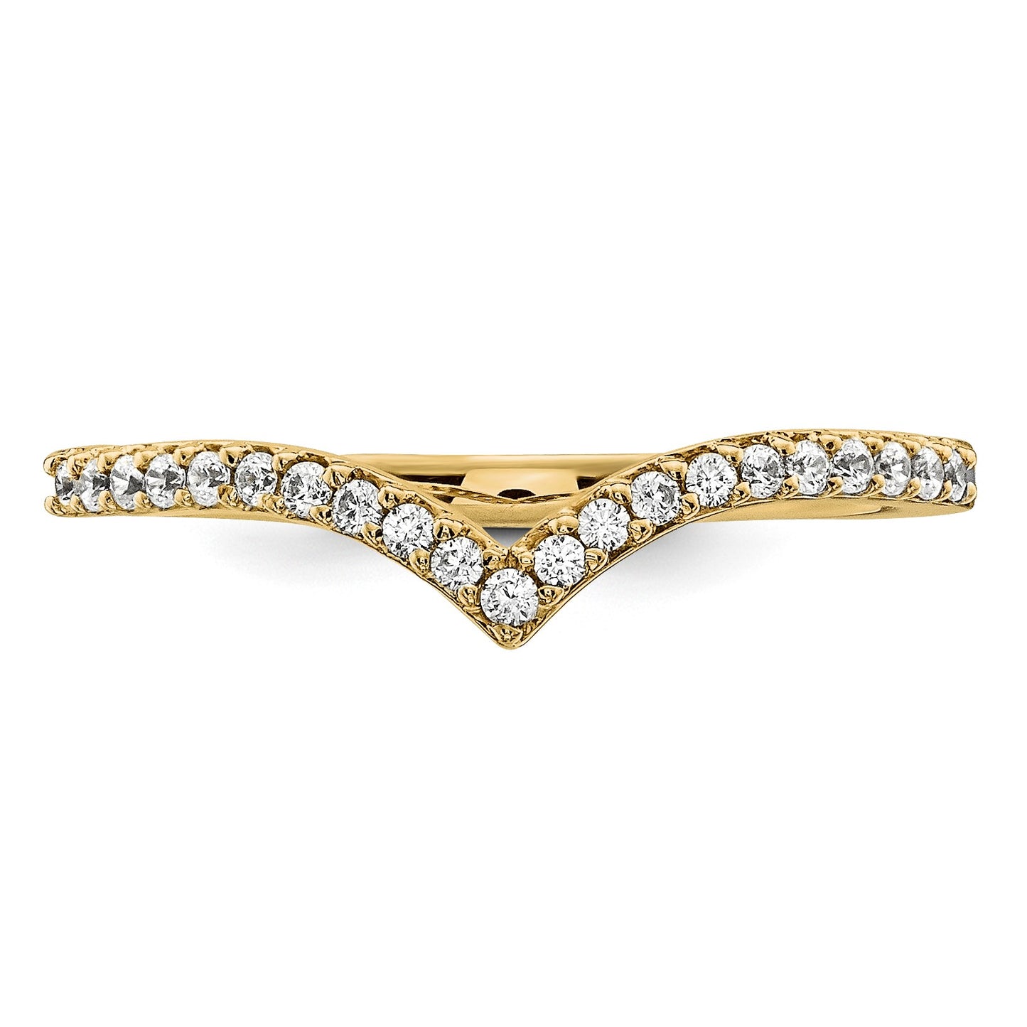 14k 1.5mm 1/6 carat Diamond V-Shape Band