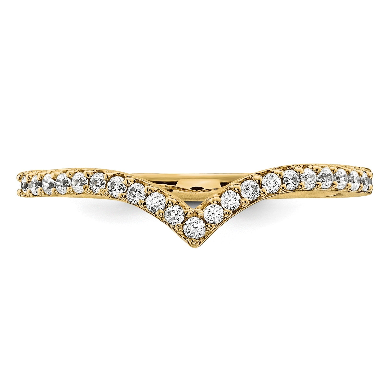 14k 1.5mm 1/6 carat Diamond V-Shape Band