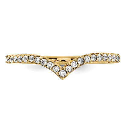 14k 1.5mm 1/6 carat Diamond V-Shape Band