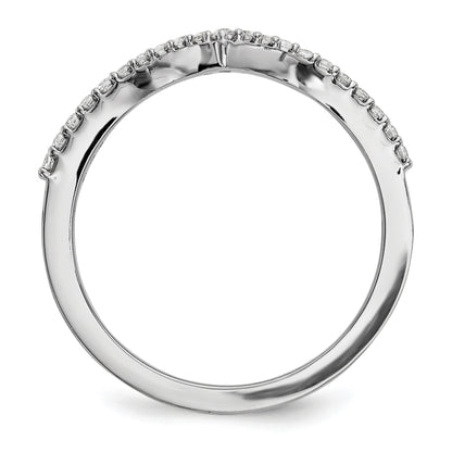 14k White Gold 1.5mm 1/6 carat Diamond V-Shape Band