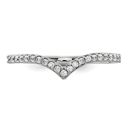 14k White Gold 1.5mm 1/6 carat Diamond V-Shape Band
