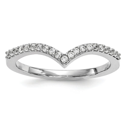 14k White Gold 1.5mm 1/6 carat Diamond V-Shape Band