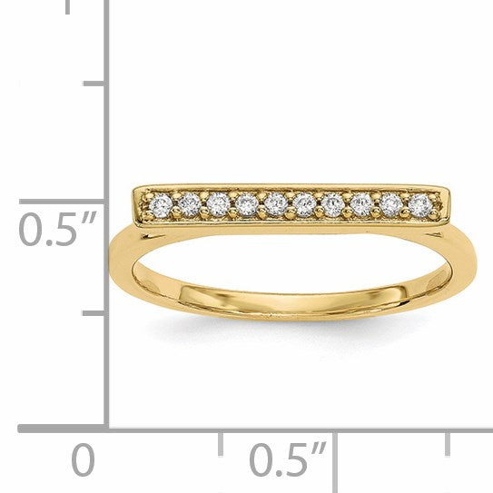 14k 1/10 carat Diamond Bar Ring