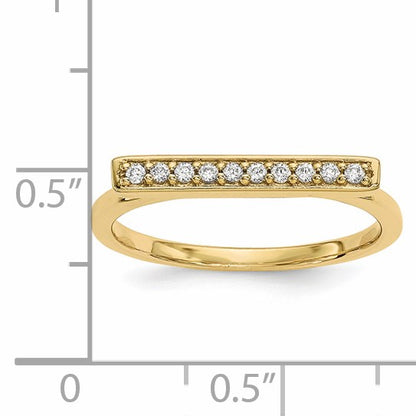 14k 1/10 carat Diamond Bar Ring