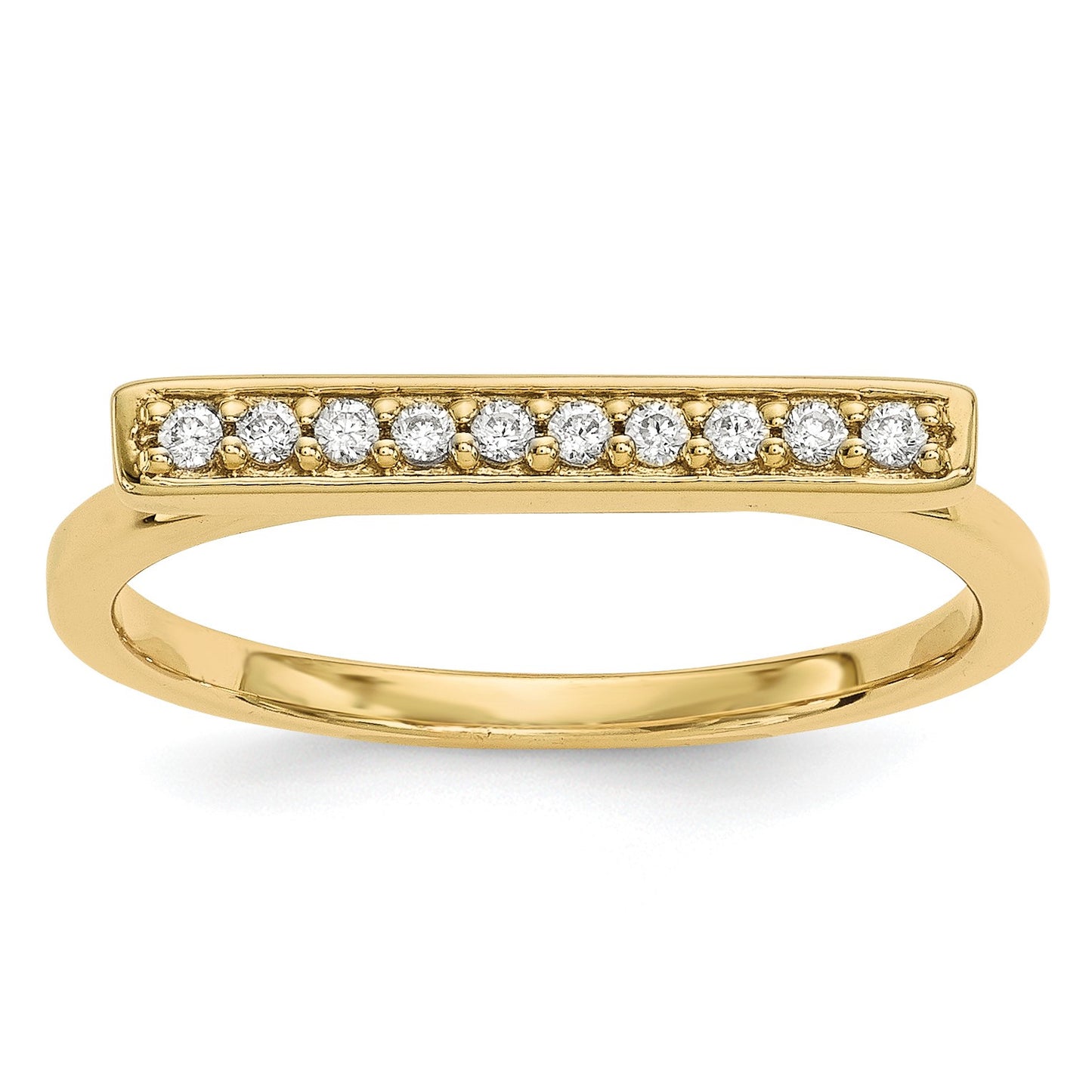 14k 1/10 carat Diamond Bar Ring