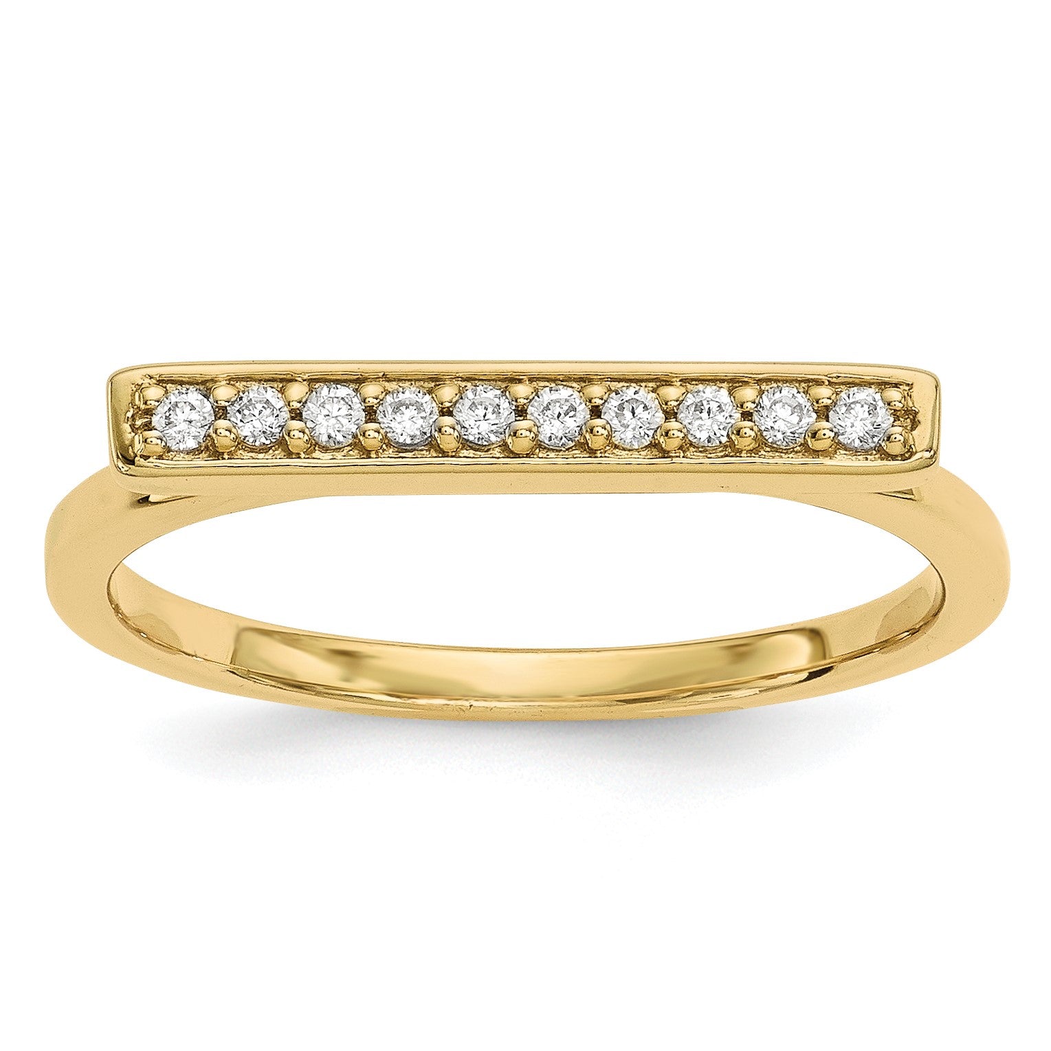 14k 1/10 carat Diamond Bar Ring