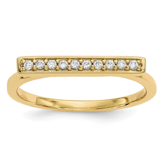 14k 1/10 carat Diamond Bar Ring