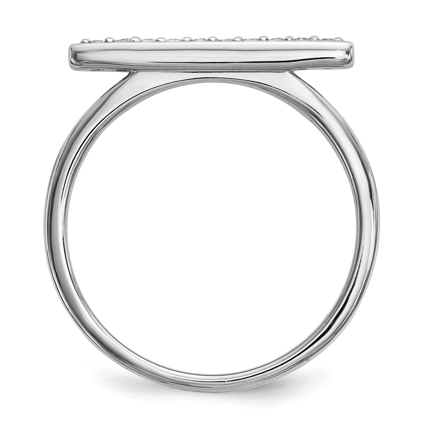 14k White Gold 1/10 carat Diamond Bar Ring