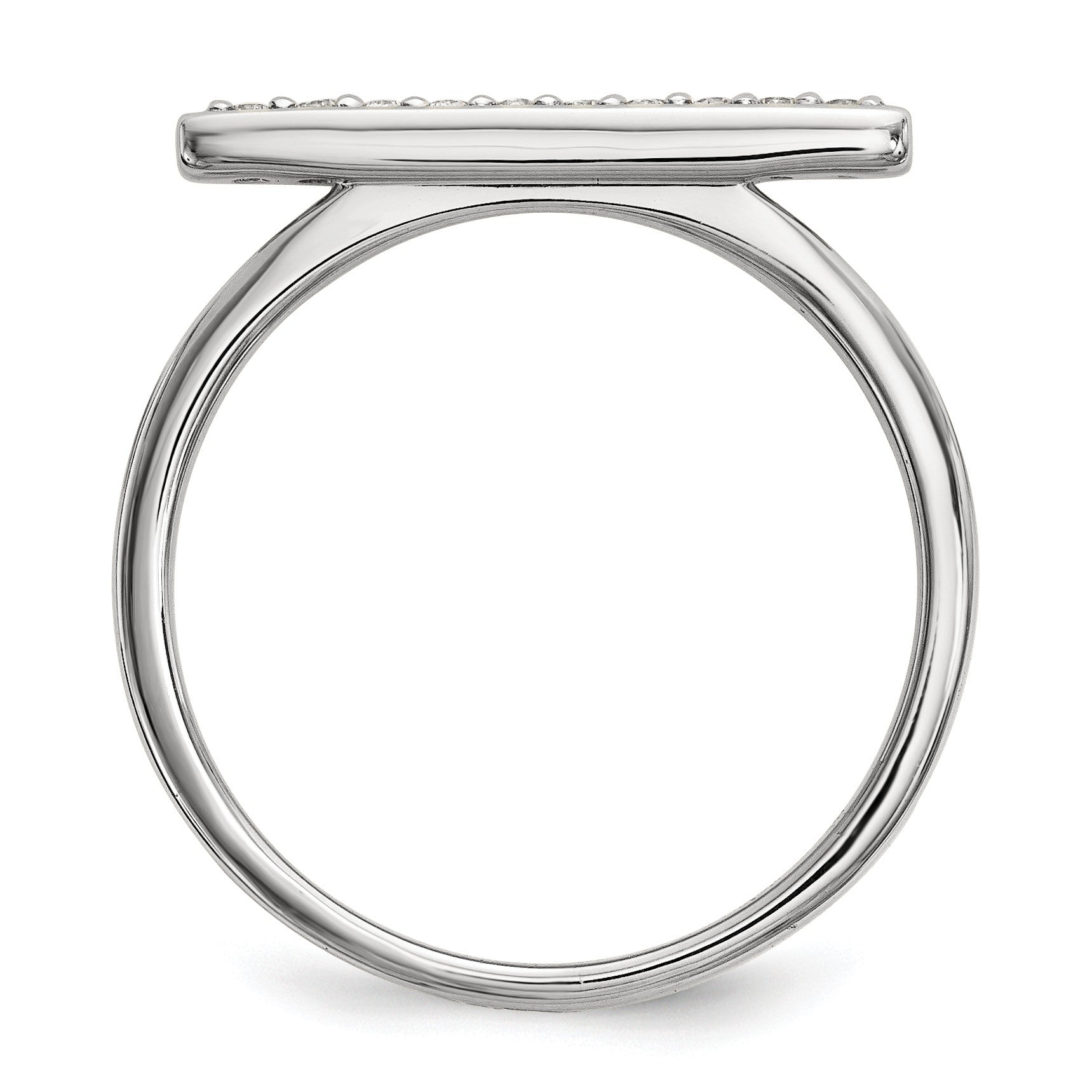 14k White Gold 1/10 carat Diamond Bar Ring