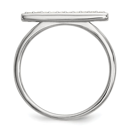 14k White Gold 1/10 carat Diamond Bar Ring