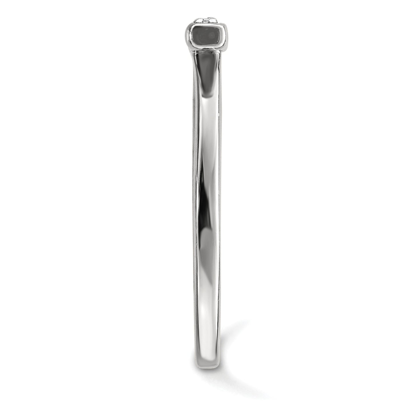 14k White Gold 1/10 carat Diamond Bar Ring