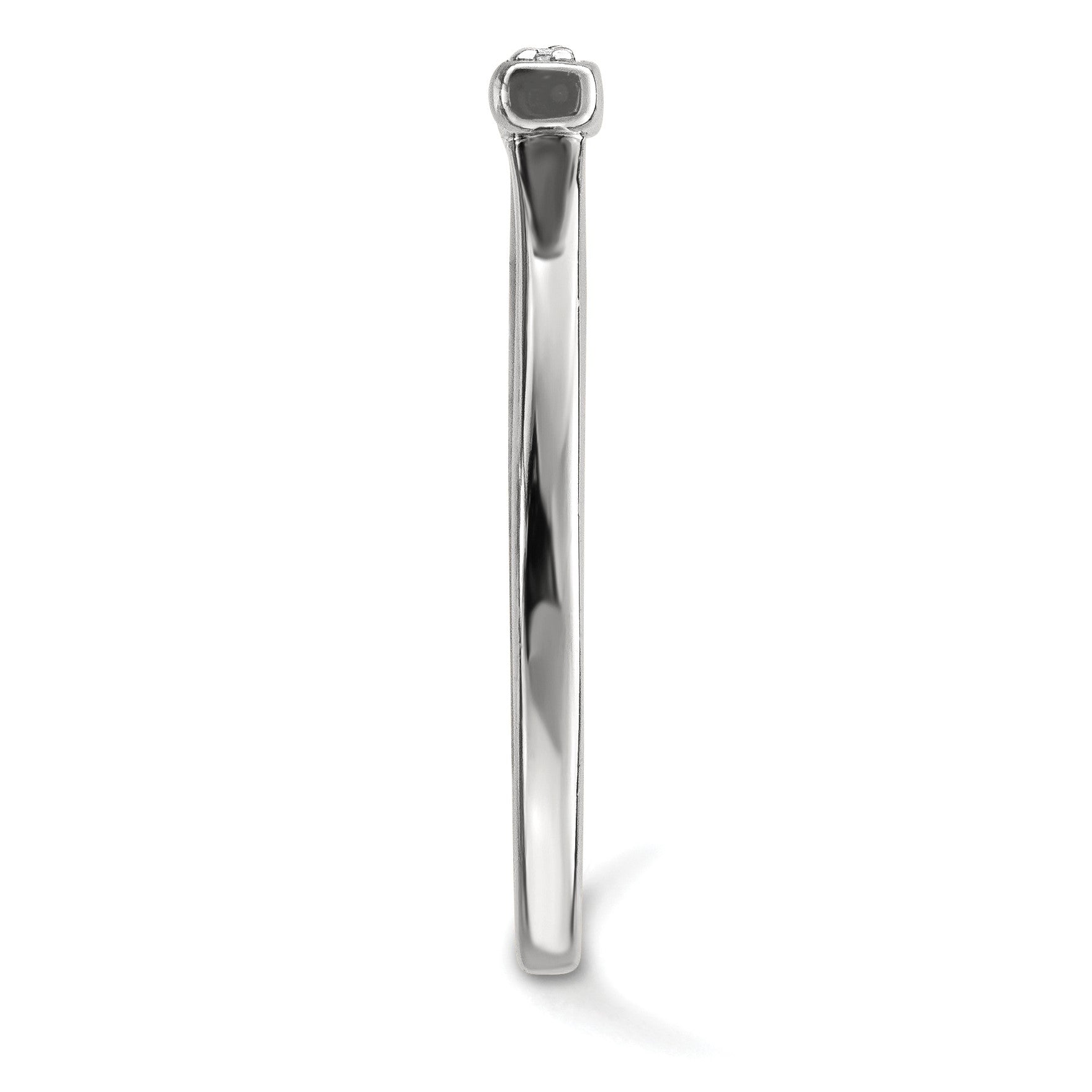 14k White Gold 1/10 carat Diamond Bar Ring