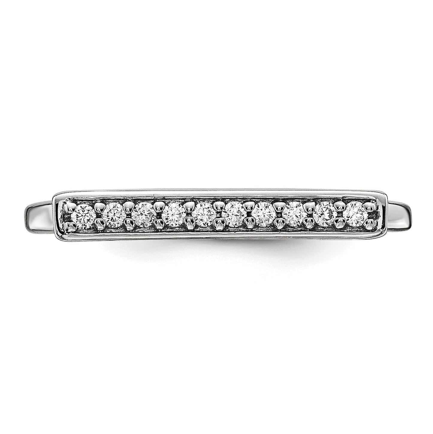 14k White Gold 1/10 carat Diamond Bar Ring