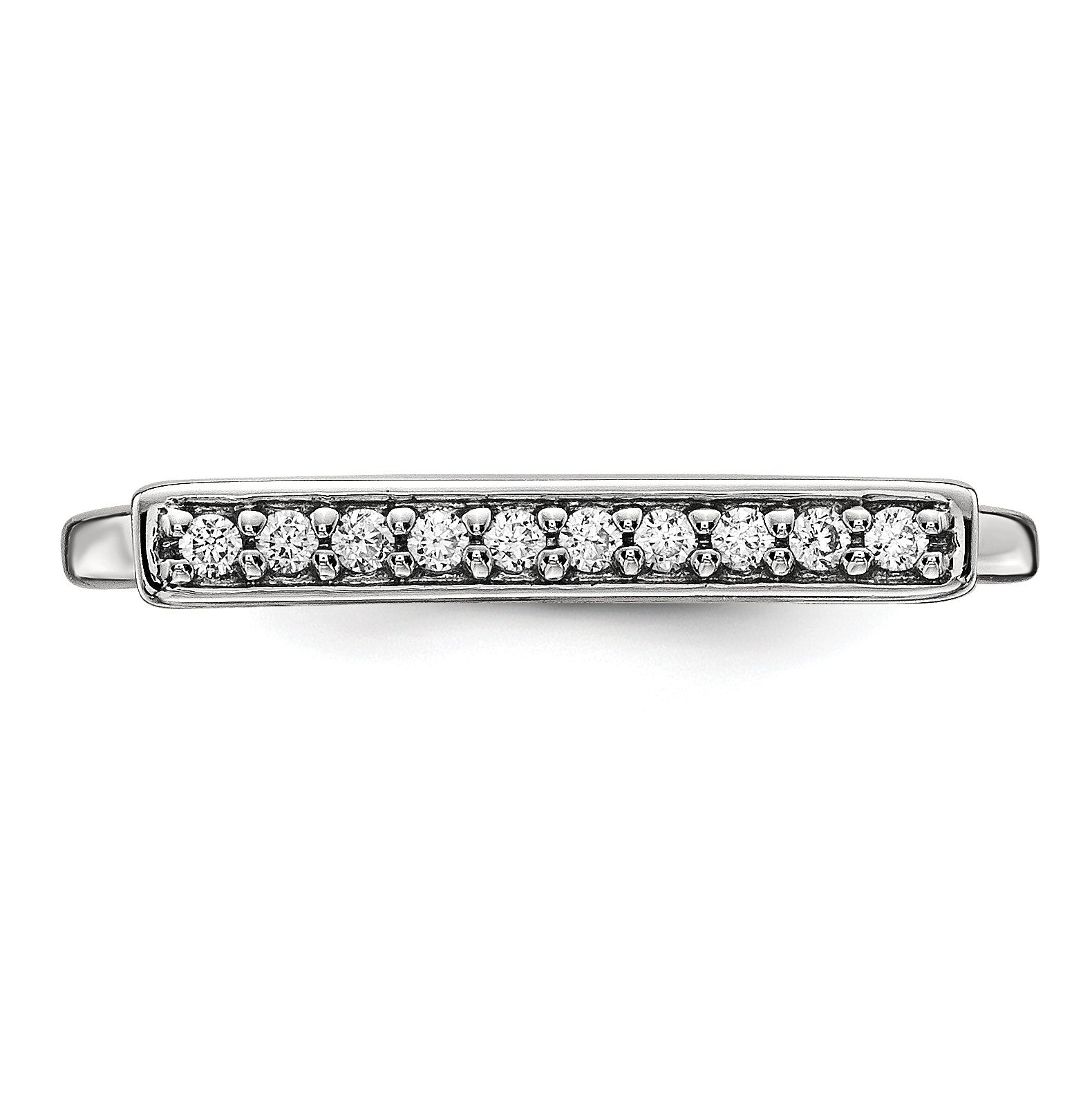 14k White Gold 1/10 carat Diamond Bar Ring