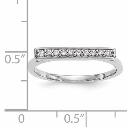 14k White Gold 1/10 carat Diamond Bar Ring