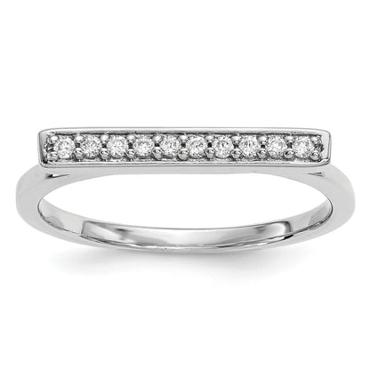 14k White Gold 1/10 carat Diamond Bar Ring