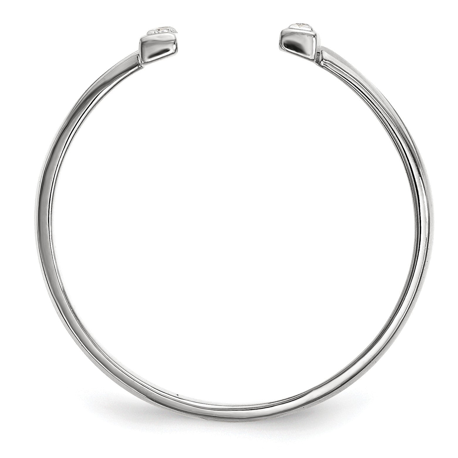 14k White Gold 1/10 carat Diamond Double Bar Ring
