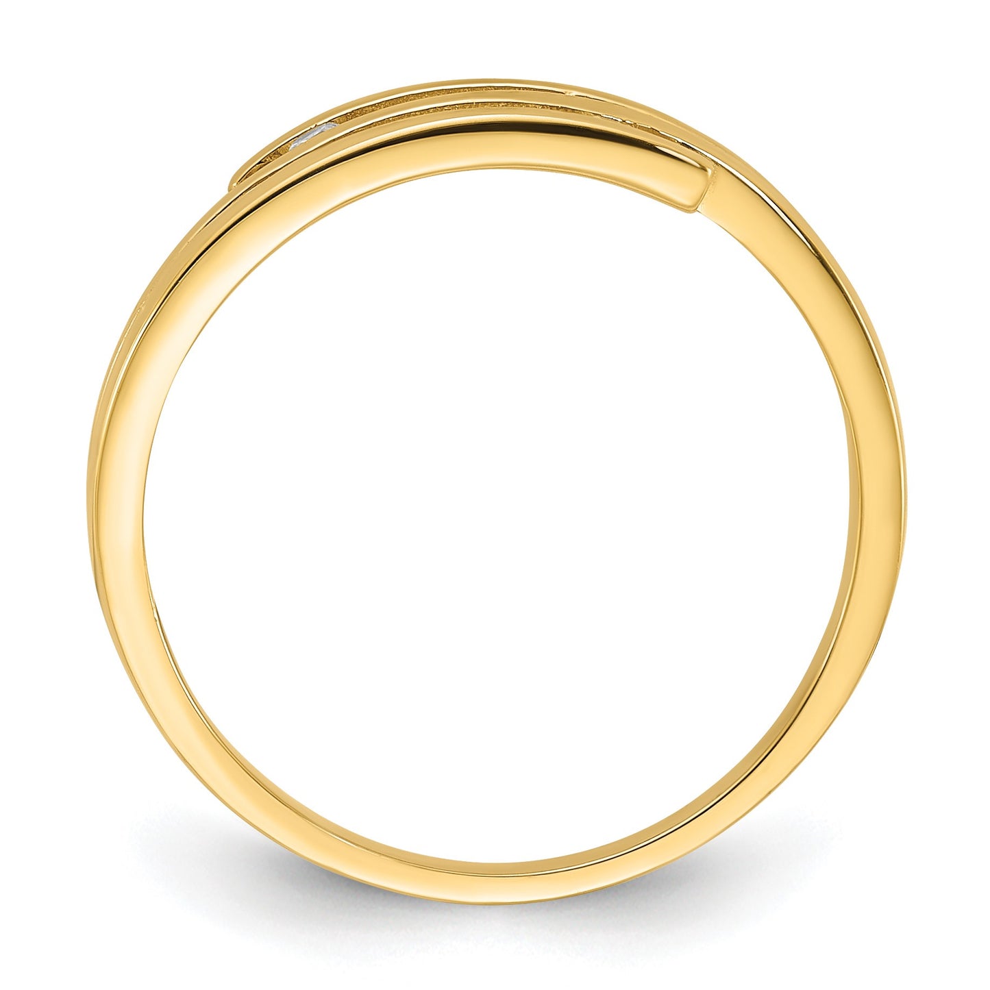 14K Polished Cubic Zirconia Fashion Ring