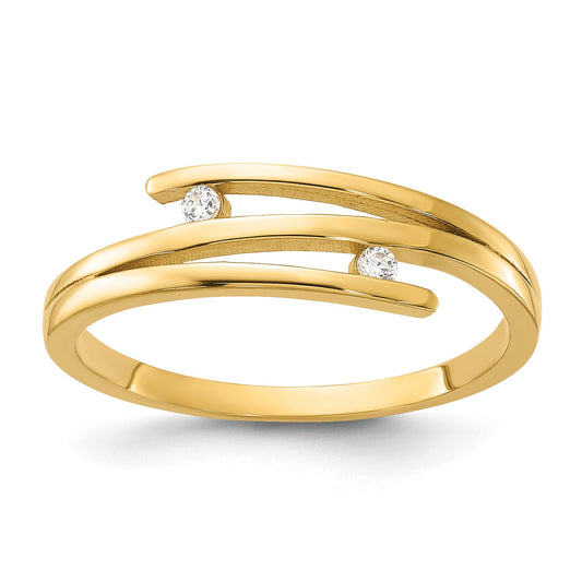 14K Polished Cubic Zirconia Fashion Ring