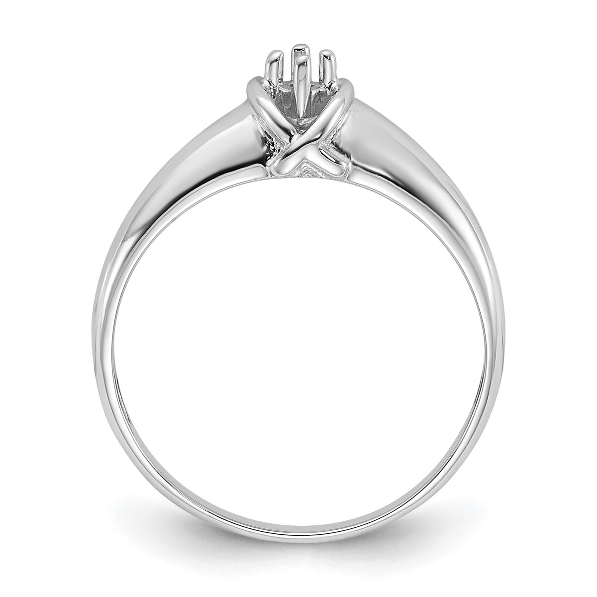 14k White Gold Polished .03ct. Diamond Ring Mounting