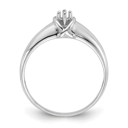 14k White Gold Polished .03ct. Diamond Ring Mounting