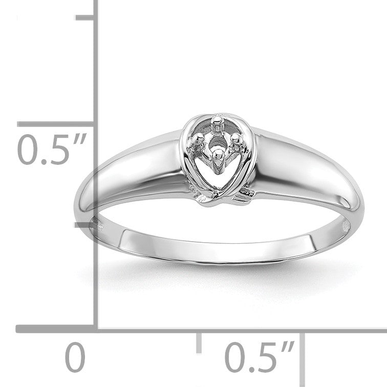 14k White Gold Polished .03ct. Diamond Ring Mounting