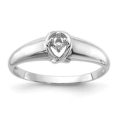 14k White Gold Polished .03ct. Diamond Ring Mounting