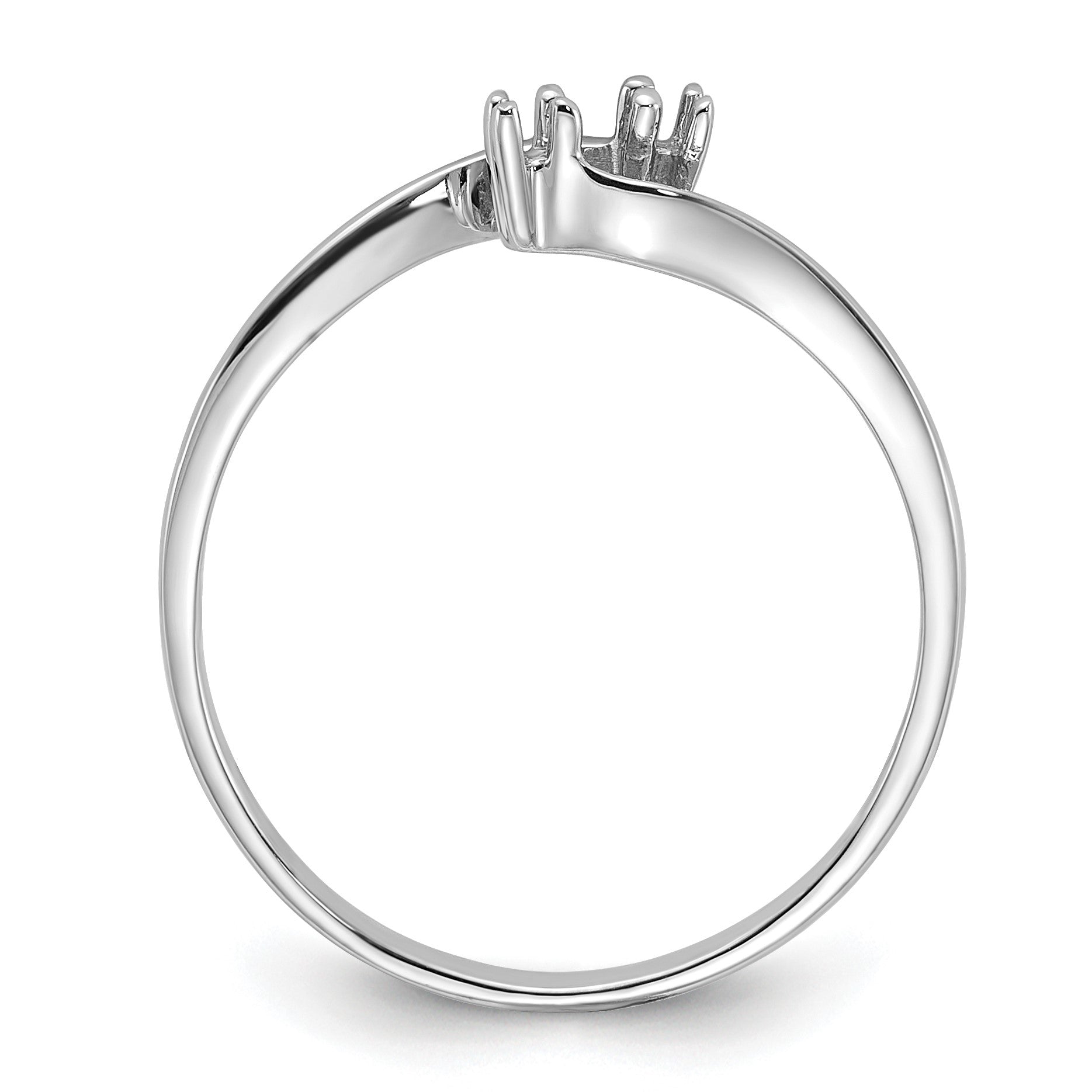 14k White Gold Polished .03ct. Diamond 2-Stone Ring Mounting