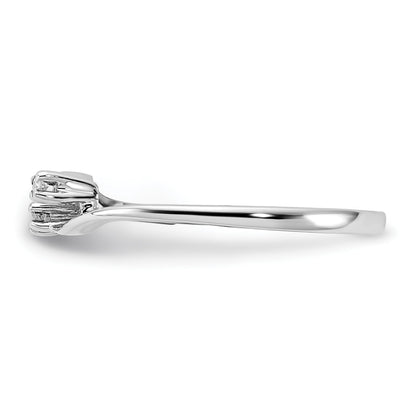 14k White Gold Polished 2-Stone AA Diamond Bypass Ring