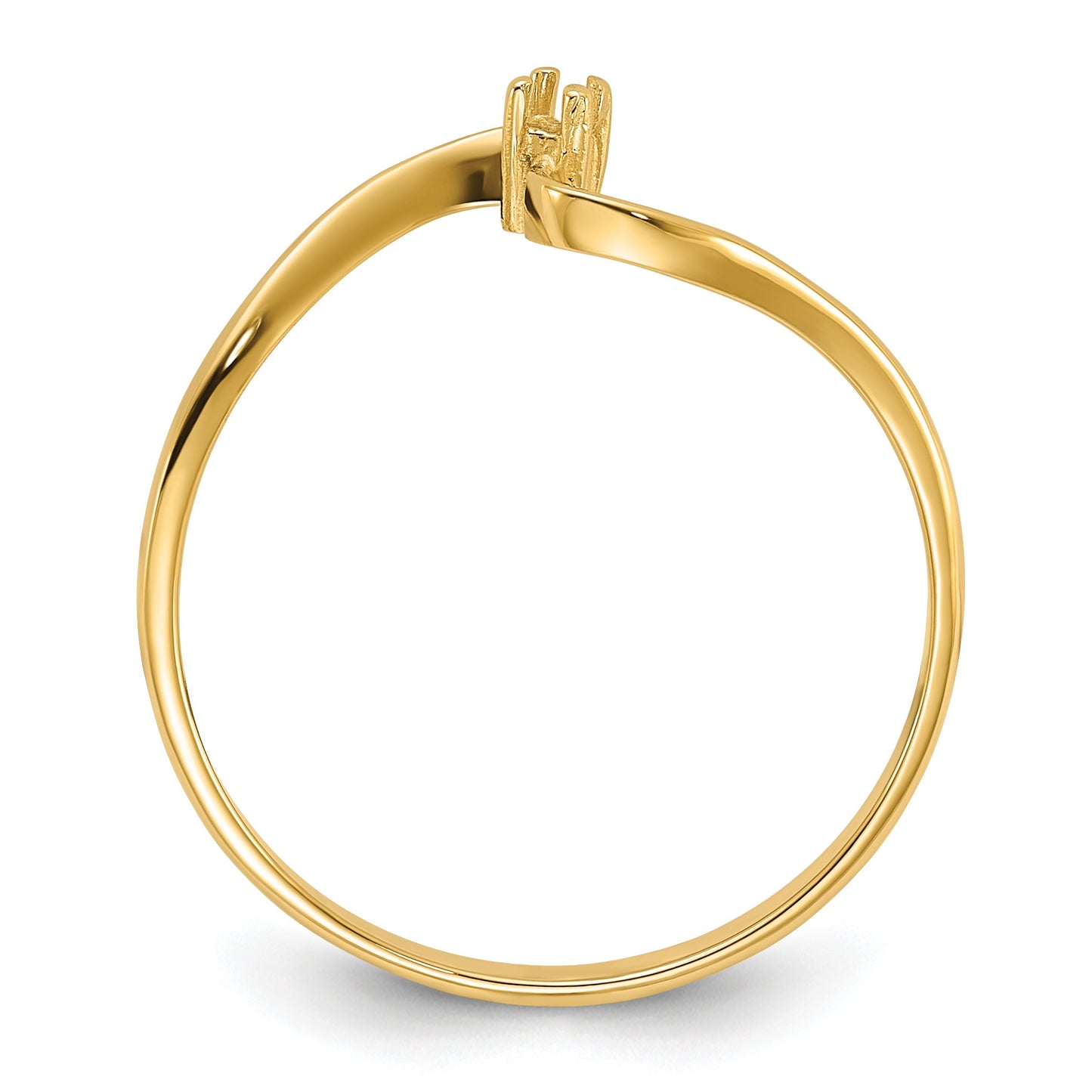 14k Polished .01ct. Diamond Curved Ring Mounting