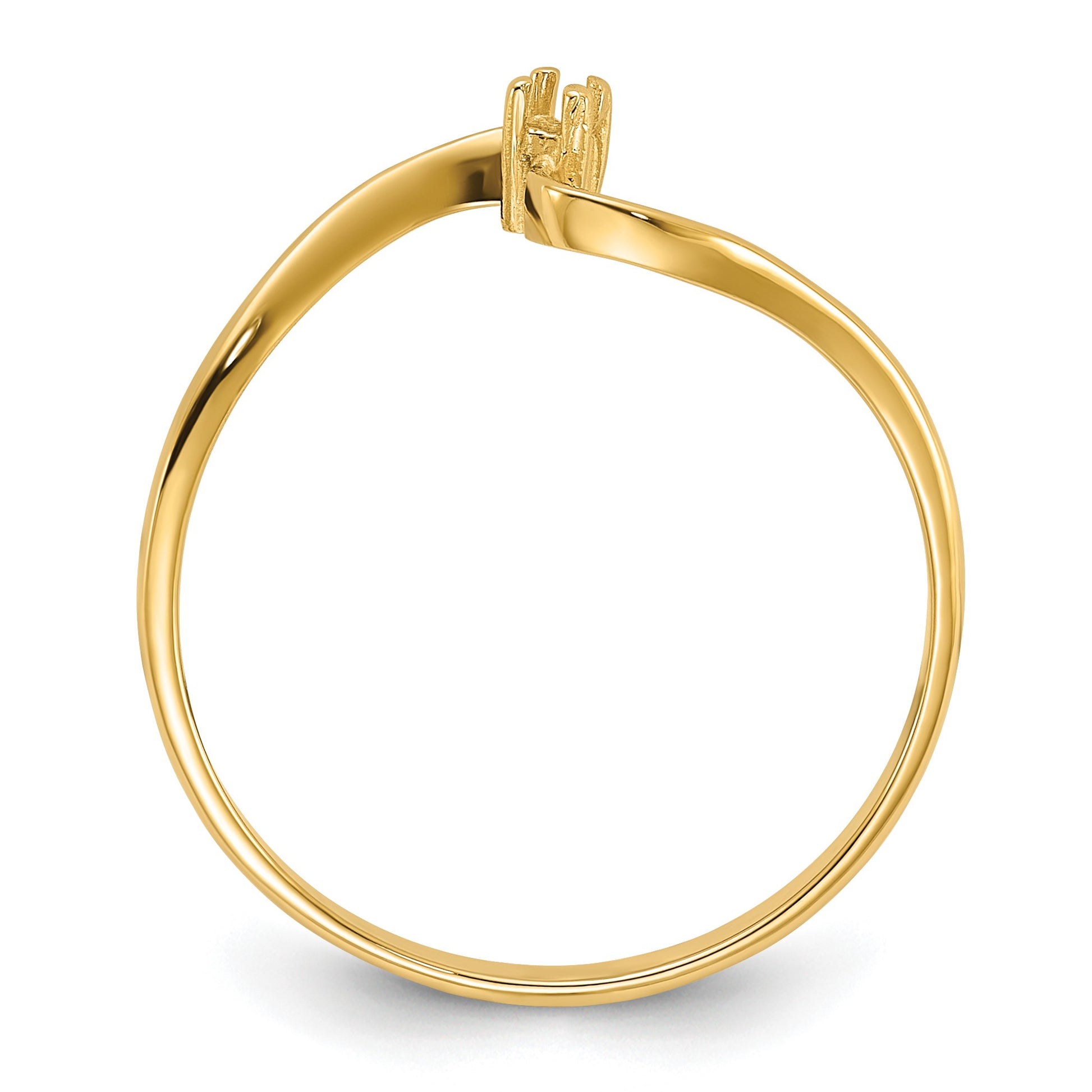 14k Polished .01ct. Diamond Curved Ring Mounting
