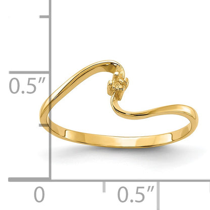 14k Polished .01ct. Diamond Curved Ring Mounting