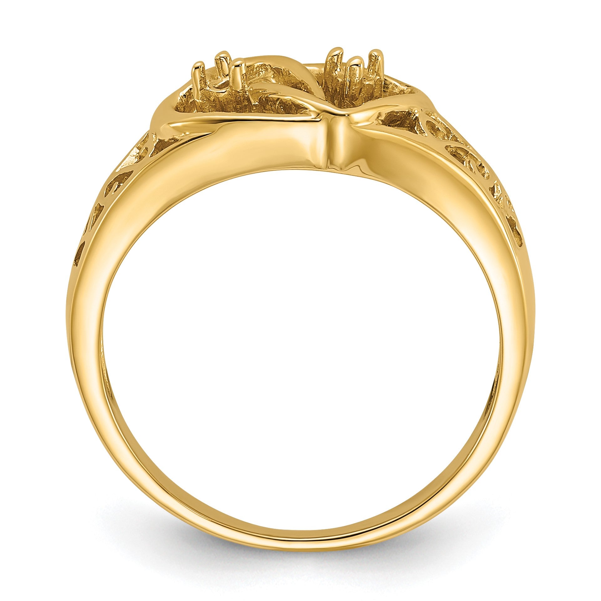 14k Polished .05ct. Diamond Heart Ring Mounting