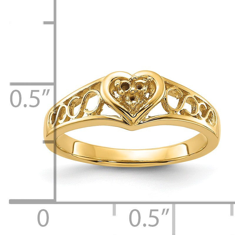 14k .05ct. Diamond Heart Ring Mounting