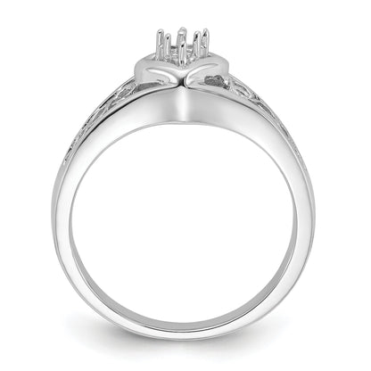 14k White Gold .05ct. Diamond Heart Ring Mounting