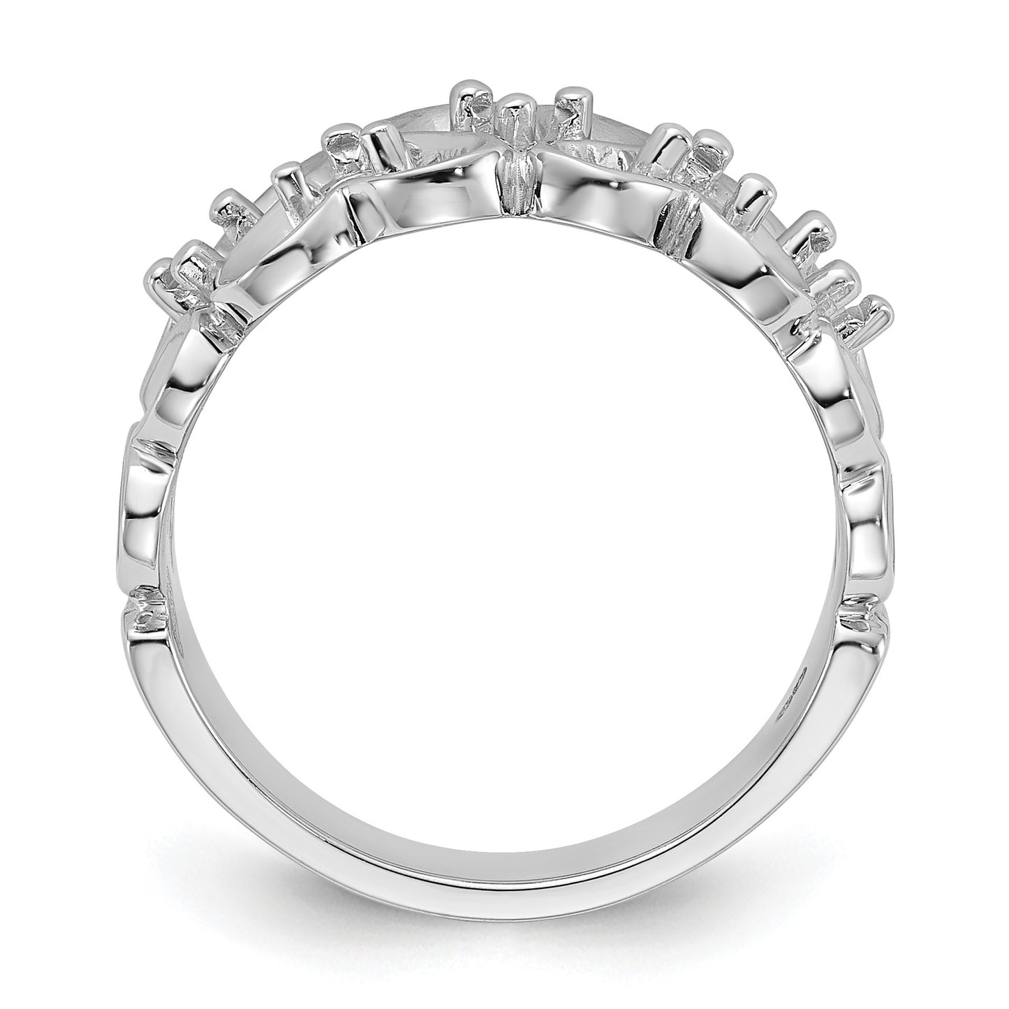 14k White Gold Polished .30ct. Diamond Heart Ring Mounting