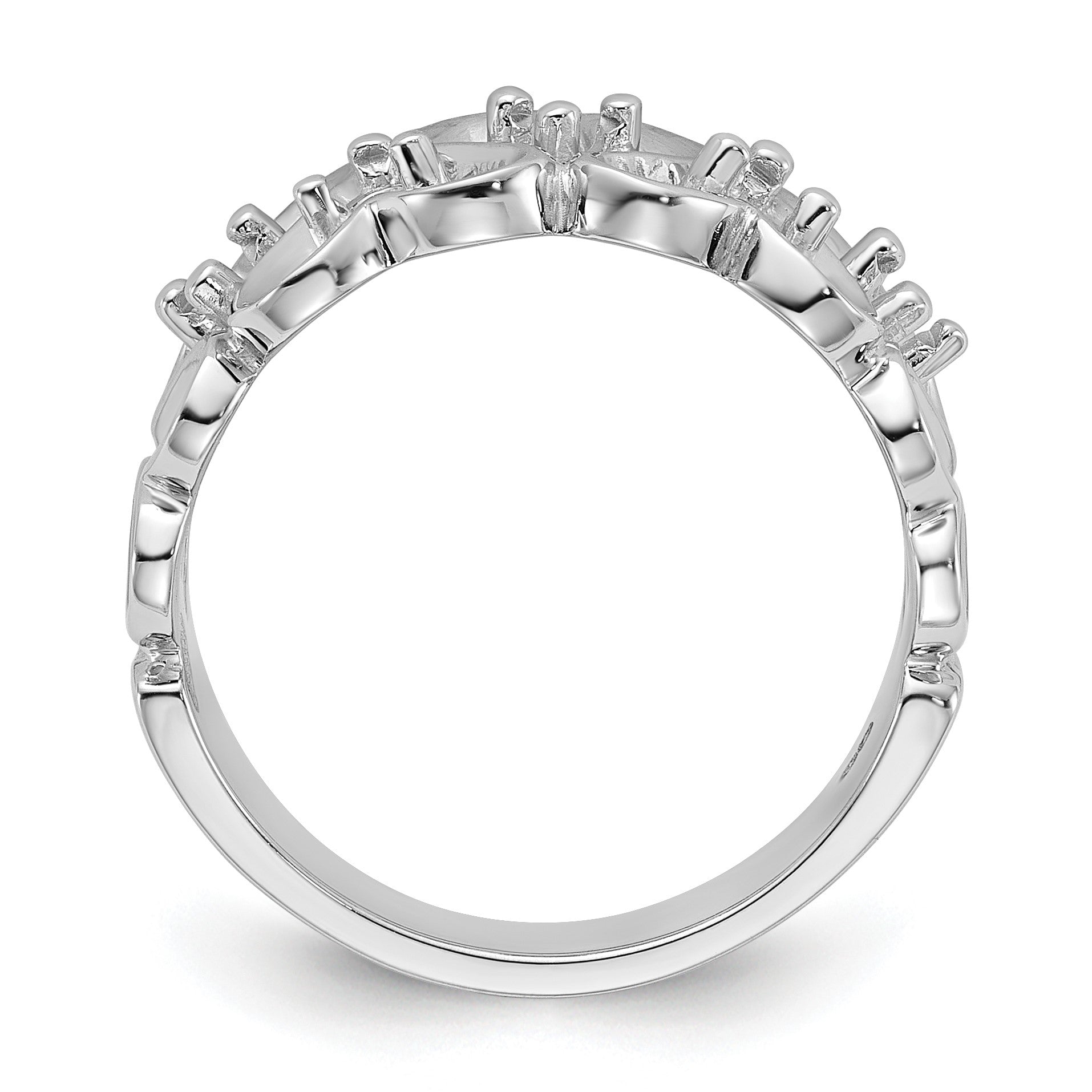 14k White Gold Polished .30ct. Diamond Heart Ring Mounting