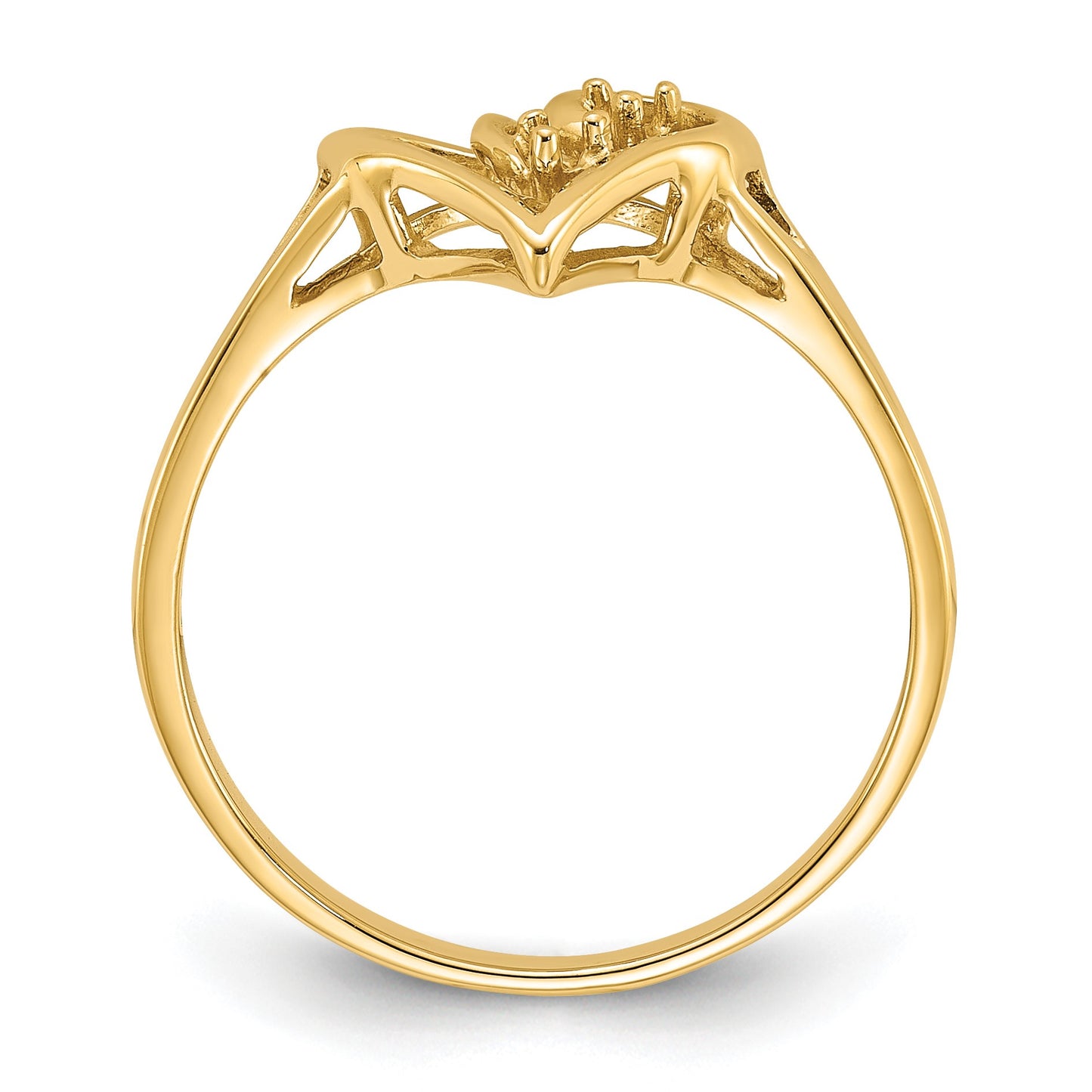 14k Polished .03ct. Diamond Heart Ring Mounting