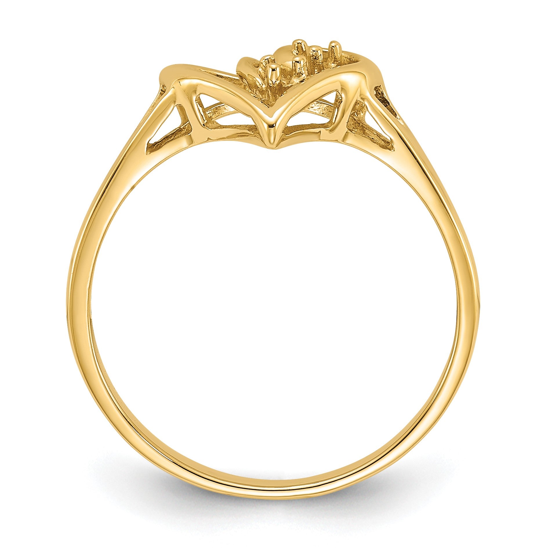 14k Polished .03ct. Diamond Heart Ring Mounting