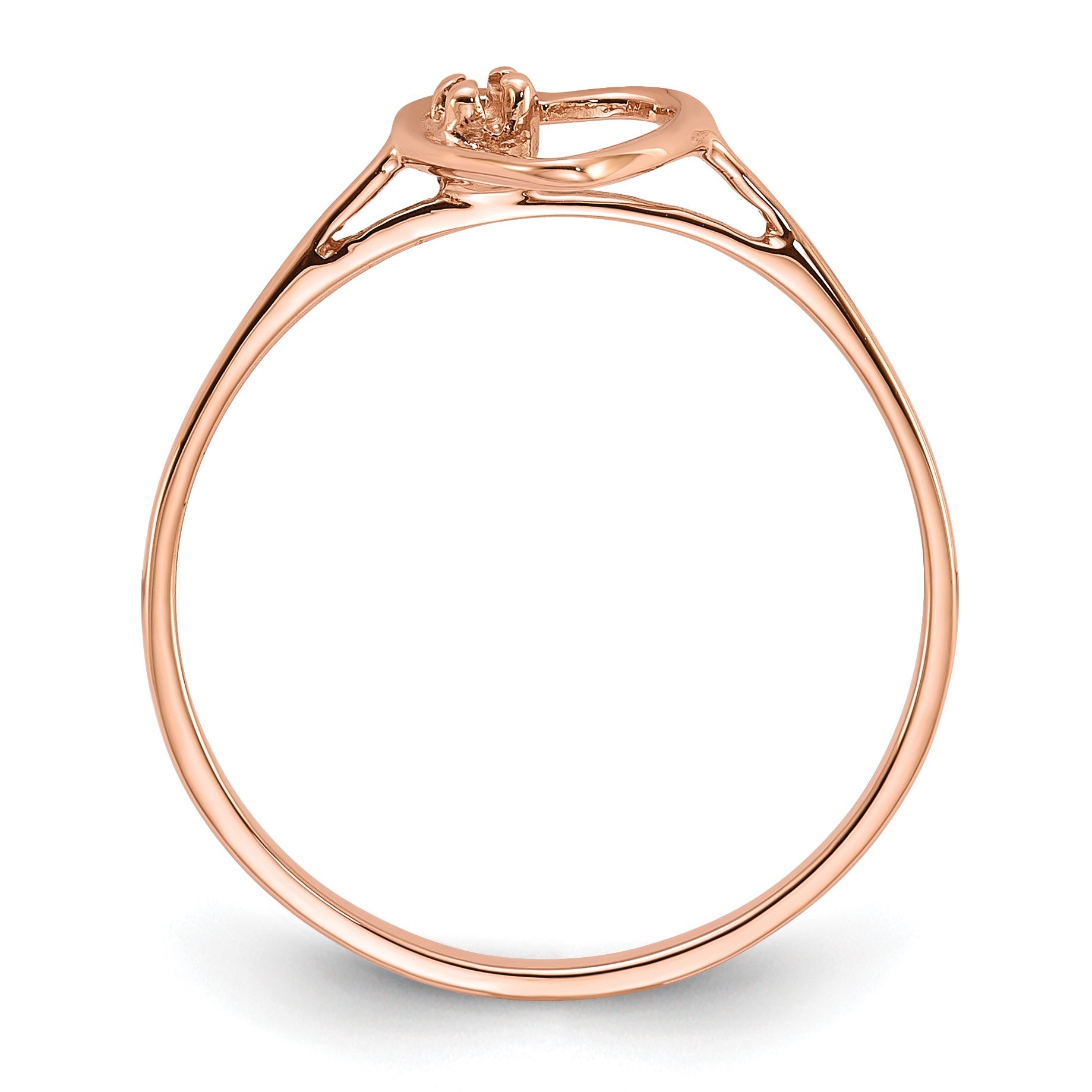 14k Rose Gold Polished .02ct. Diamond Heart Ring Mounting