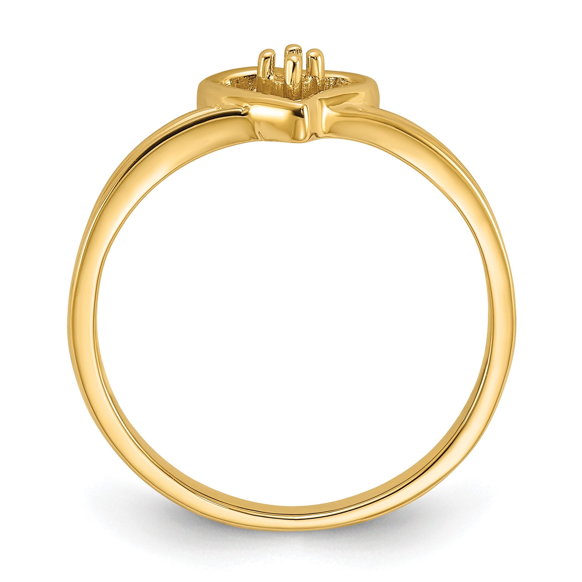 14k Polished .03ct. Diamond Heart Ring Mounting