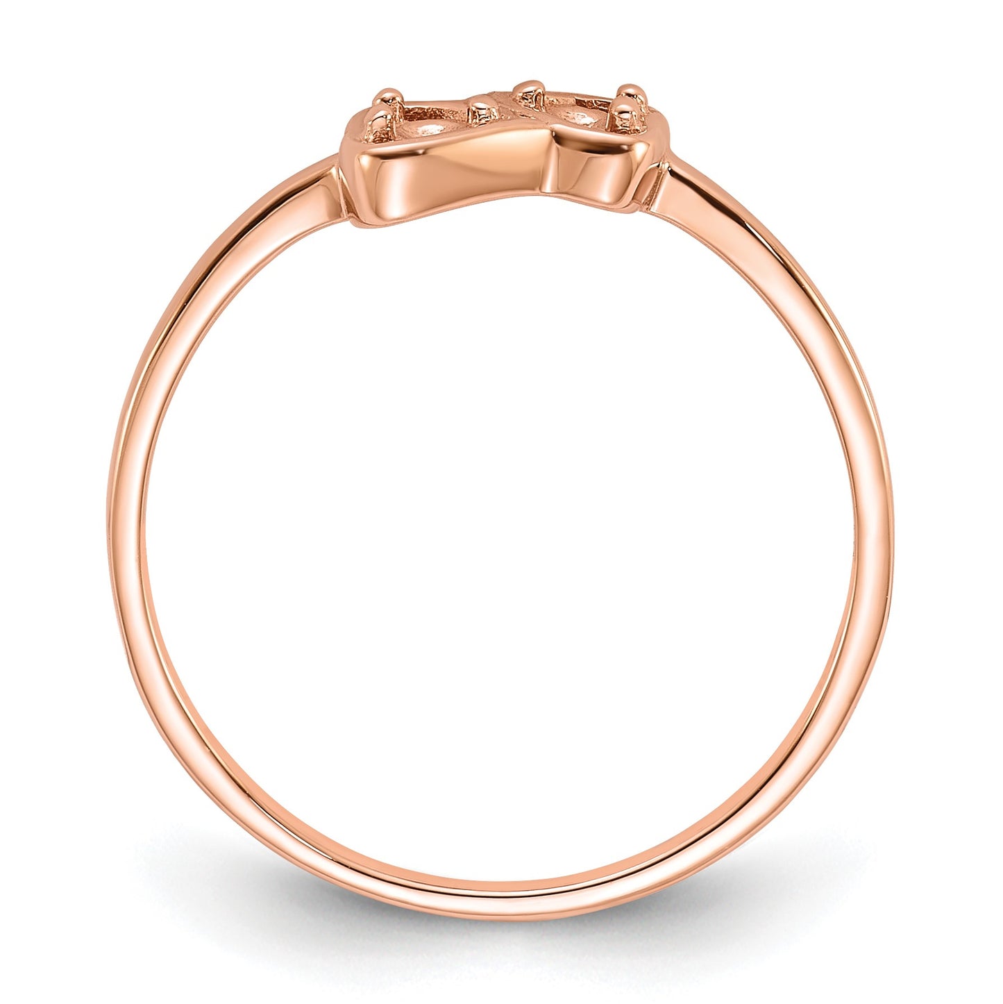 14k Rose Gold Polished .05ct. Diamond Heart Ring Mounting