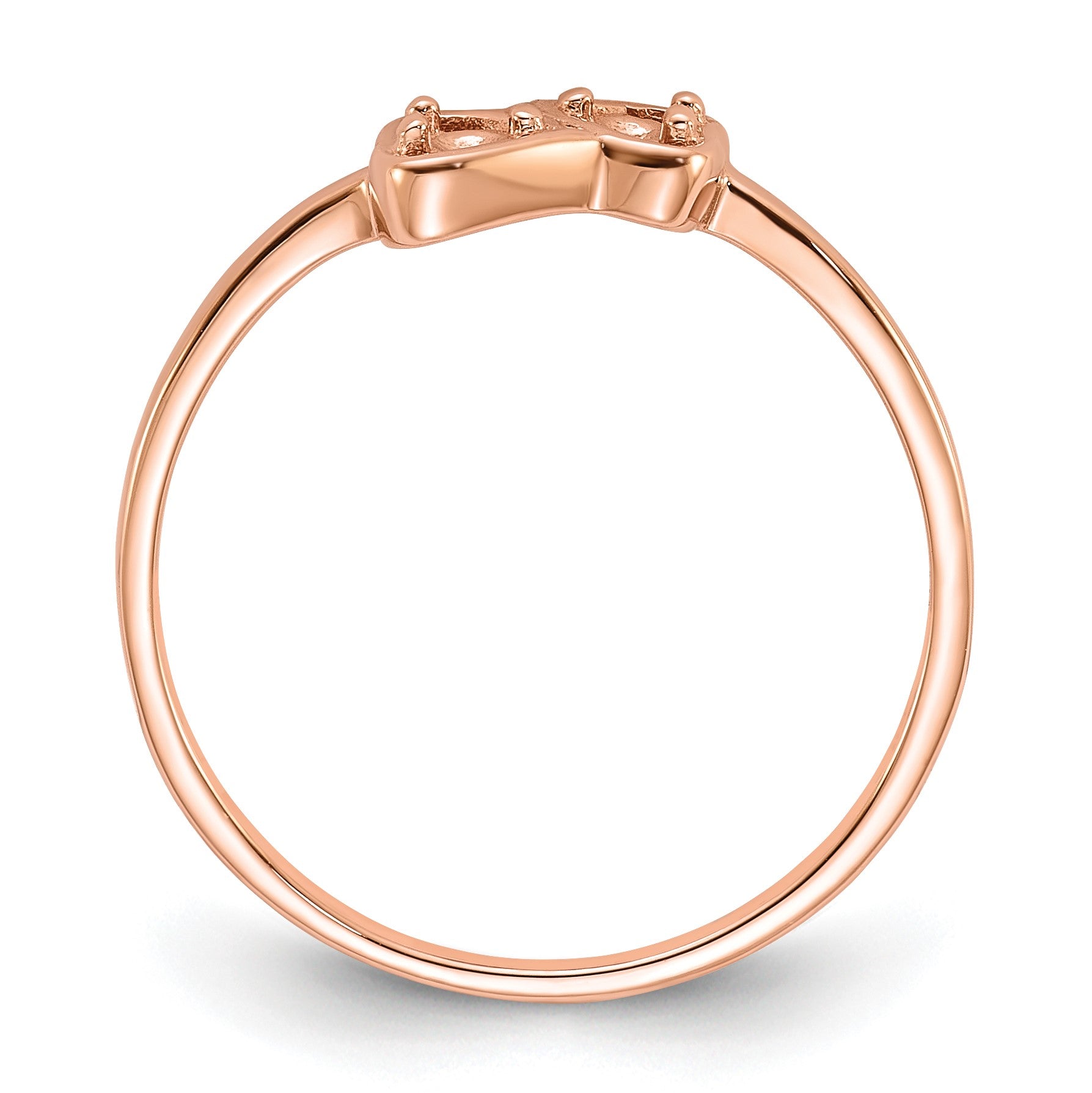 14k Rose Gold Polished .05ct. Diamond Heart Ring Mounting