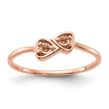 14k Rose Gold Polished .05ct. Diamond Heart Ring Mounting