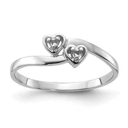 14k White Gold .02ct. Diamond Heart Ring Mounting