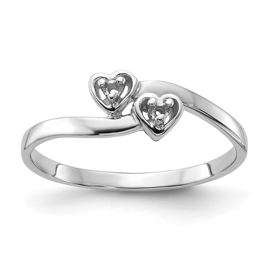 14k White Gold .02ct. Diamond Heart Ring Mounting