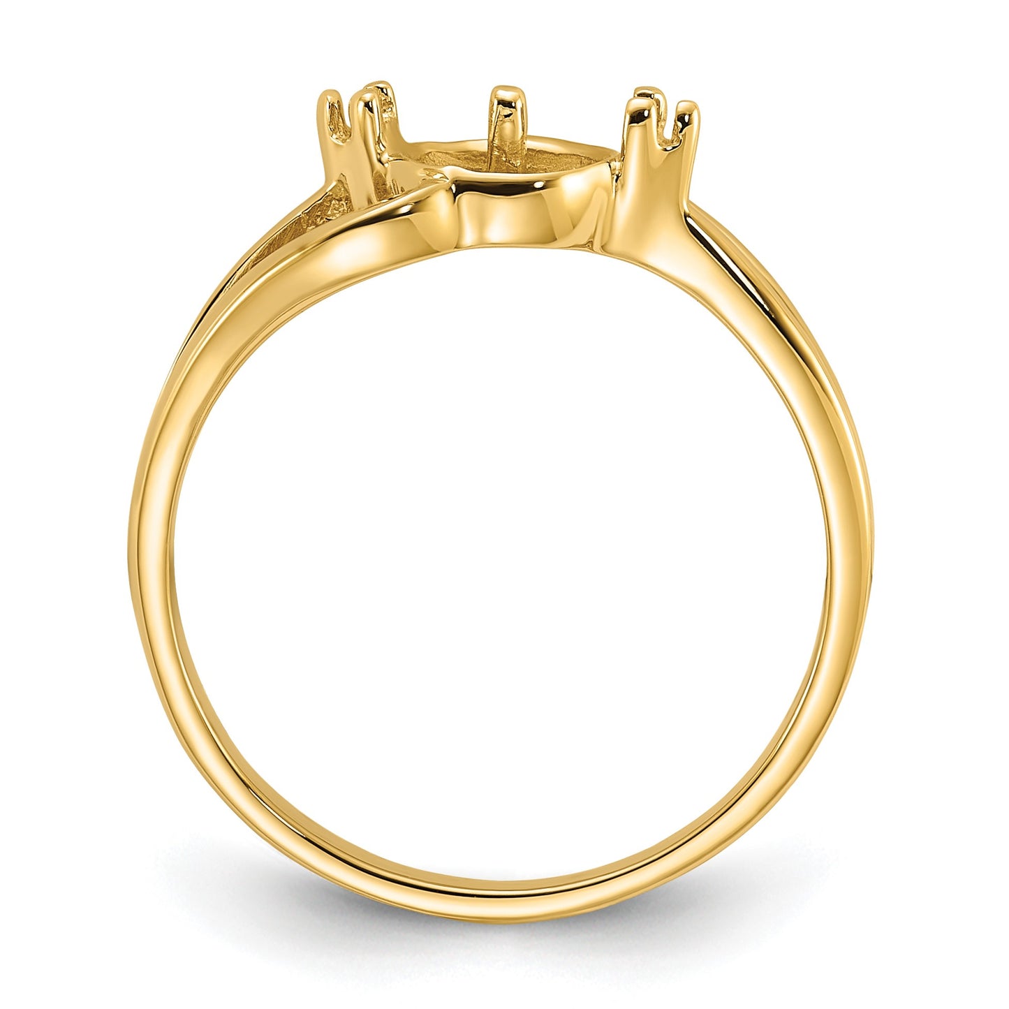 14k Holds 6mm Pearl and 2-1.3mm Stones Ring Mounting