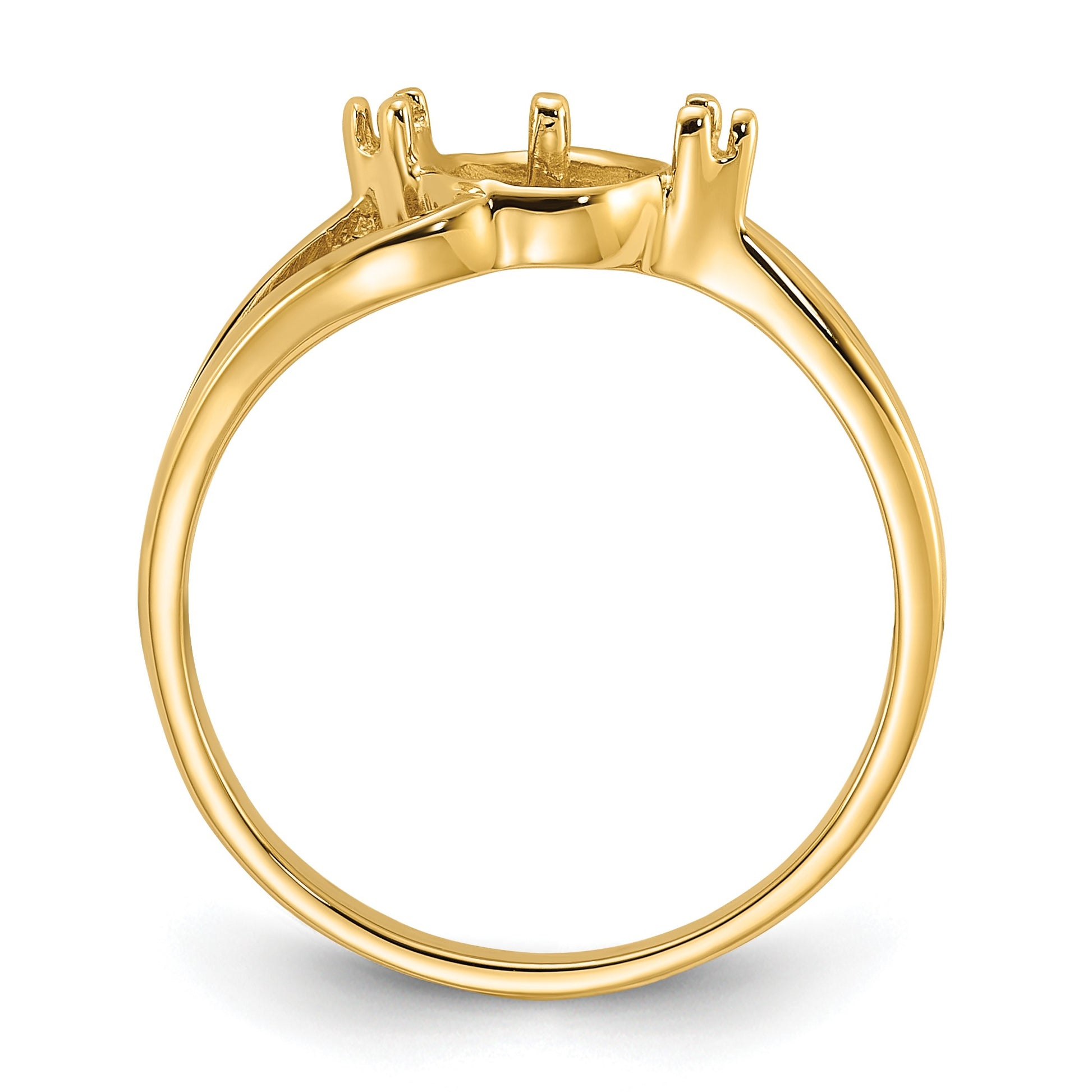 14k Holds 6mm Pearl and 2-1.3mm Stones Ring Mounting